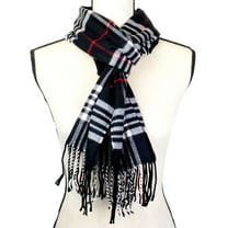 NevEND Super Soft Luxurious Unisex Scarf For Men and Women Winter Warm Plaid Fashion Scarves Black