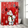 thumbnail image 4 of Christmas Shower Curtain Winter Snowman Shower Curtains for Bathroom Decor Xmas Christmas Balls Snowflake for Christmas Decoration Bath Curtains Sets with Hooks Waterproof 72" W x 84" L, 4 of 6