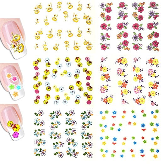 Wrapables® Tropical Flowers Water Slide Nail Art Decals Water Transfer
