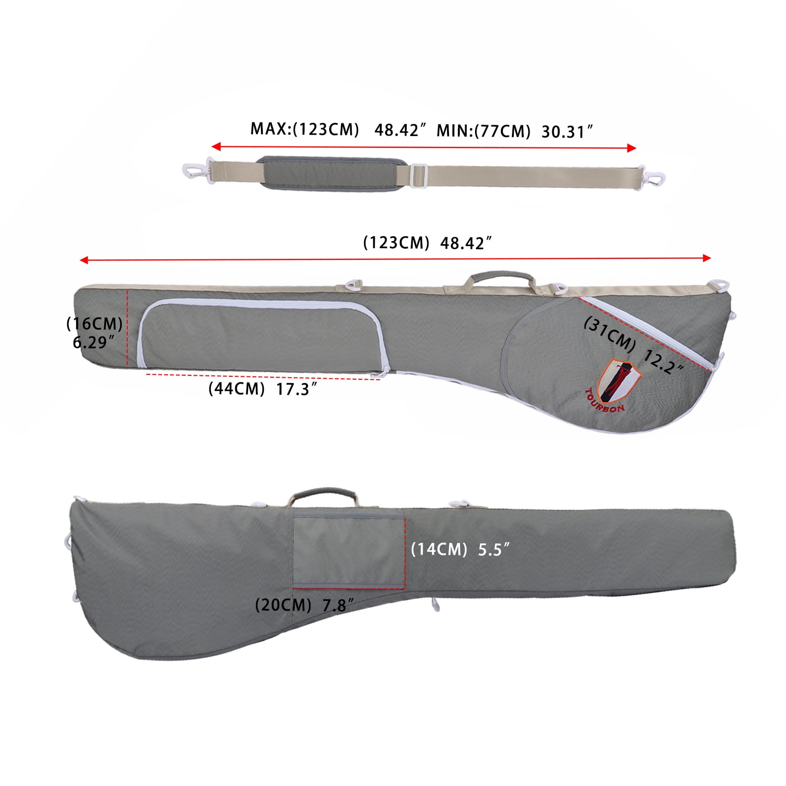 TOURBON Nylon Golf Clubs Carry Bag Durable Sunday Storage Bag, Waterproof ,Lightweight