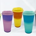 thumbnail image 3 of Cheers.US 500ml Hot Color Changing Cups, Travel Tumbler with Straw and Lid, BPA Free Plastic Acrylic Cup, Reusable Daily Water Tumblers, Portable Party Coffee Tea Cup, Magic Pastel Cup, 3 of 7