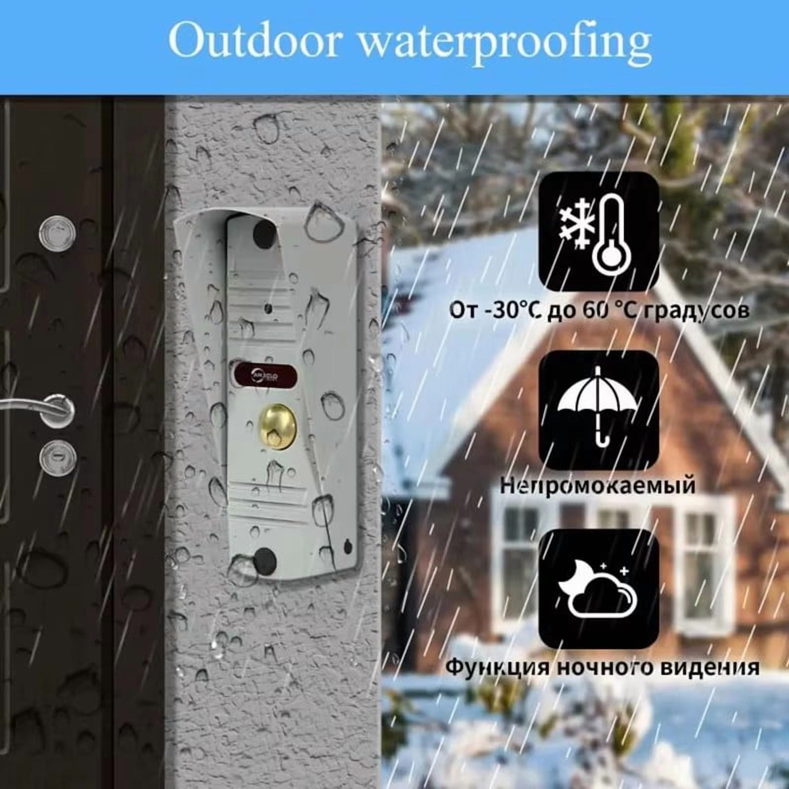 ANJIELO SMART Wired Video Apartment Intercom Door Phone Doorbell System,Handsfree Waterproof Outdoor Doorbell Indoor Monitor One Key Unlock for Home Villa