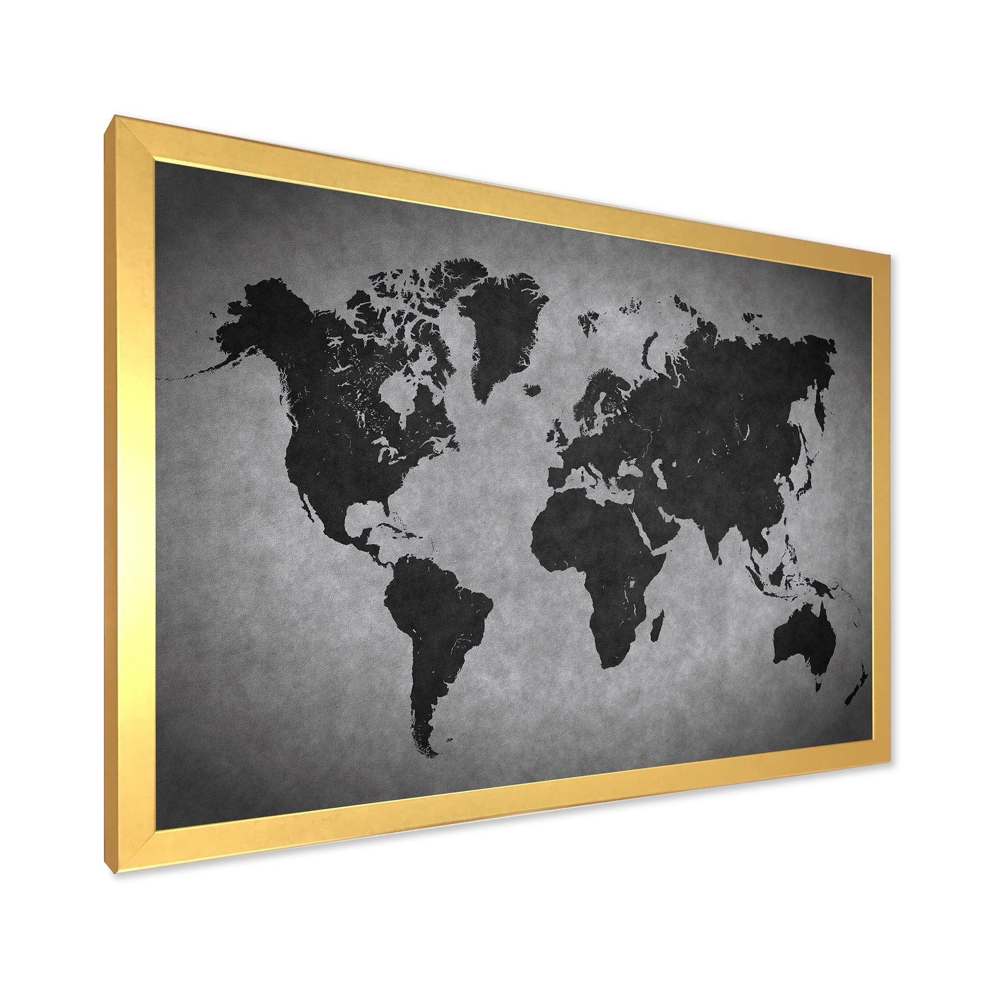 Designart 'Ancient World Map IX' Vintage Framed Art Print
