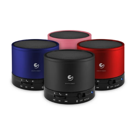 Ematic ESB107RD Portable Bluetooth Wireless Speaker and Speakerphone -