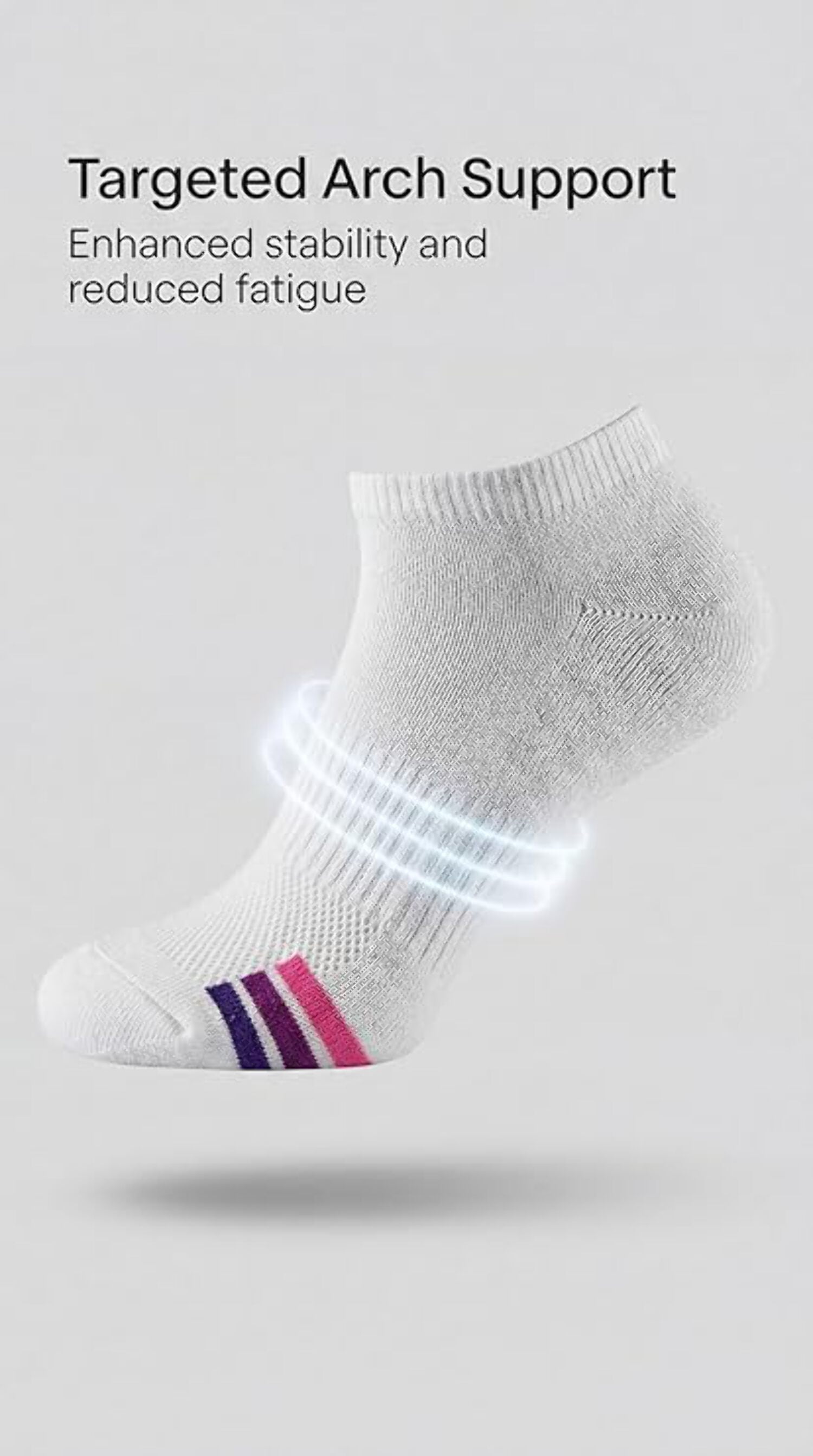 Tipi Toe Women's Athletic Ankle Socks with Arch Support 12-Count