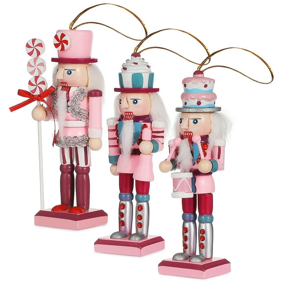 WORGEOUS 3 Pcs Plate Hood Christmas Nutcracker Ornament 13.00X3.50X3.50CM