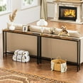 thumbnail image 2 of 94.4" Long Console Table with Charging Station, Sofa Table with 2 Power Outlets & 2 USB Ports, Metal Frame, with Extension Cord, Behind Couch Table for Living Room Entryway, Rustic Brown, 2 of 12