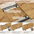 thumbnail image 6 of 47.4" -63.2" Extendable Dining Room Table,Modern MDF Dining Table for 4-6,Space Saving Dining Room Table Compact for Living Room, Apartment, 6 of 7