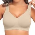 thumbnail image 4 of iHPH7 Womens Wireless Jelly Bras Plus Size Support Push Up Comfortable Bra No Underwire Full Coverage for Large Breast Seamless Tshirt Bras Everyday Bra Green S, 4 of 9