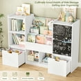 thumbnail image 4 of Homfa 55" W Kid Bookcase with Chalkboard, Toy Storage Organizer with Book Rack and Removable Drawers, Kid Bookshelf with Cube Storage for Bedroom Playroom, White, 4 of 8