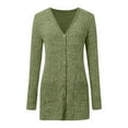 thumbnail image 5 of Ediodpoh Womens Sweater Coat Long Sleeve Open Front Cardigan Soft Brushed Striped Knit Outerwear for Fall Winter Casual Wear Cardigan Sweaters for Women Green M, 5 of 6