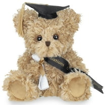 Bearington Collection Ken Grats Graduation Plush Teddy Bear Stuffed Animal, Black Cap, 7 Inch