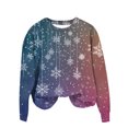 thumbnail image 3 of Craaazy Women's Christmas Fashion Casual Printed Round Neck Capless Loose Long Sleeve Tops Gifts, 3 of 4
