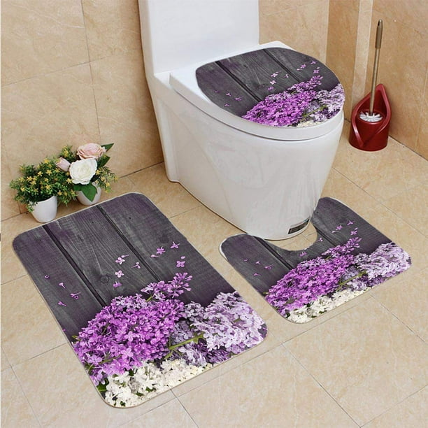 Lilac bath mat set deals