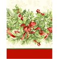 thumbnail image 4 of Newbridge Christmas Holly Ribbon Traditions Bordered 60 x 102 Inch Rectangle Fabric Tablecloth, Boughs of Holly and Berry Ribbon Garland Dining Table Cover for Holiday Party, 4 of 6