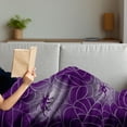 thumbnail image 3 of Dark Purple Soft Flannel Fleece Throw Blanket, Repetitive Spider Web Pattern Spooky Halloween Items Silhouette Mysterious Layout, Cozy Plush for Indoor and Outdoor Use, 70" x 90", Mauve, by Ambesonne, 3 of 5