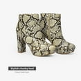 thumbnail image 3 of Dream Pairs Women's New Slip On Ankle Boots Chunky High Heel Side Zipper Boots STOMP SNAKE/PRINT Size 8.5, 3 of 3