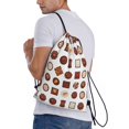 thumbnail image 3 of Drawstring Backpack, Delicate Chocolate Print Light Waterproof Sports Gym Bag Draw String Back Bag for Men Women, Sackpack Cinch Workout Bag for Sports, Travel, Swimming, Beach, 3 of 8