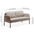 thumbnail image 2 of Xukmct Upholstered Polyester Fabric Sofa Couch with Metal Legs, 2 Seater Loveseat Sofa for Living Room, Bedroom, Office, Beige, 2 of 6