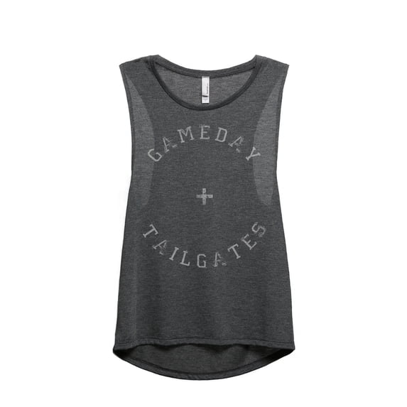 Thread Tank Gameday And Tailgates Women's Sleeveless Muscle Tank Top Charcoal 2X-Large
