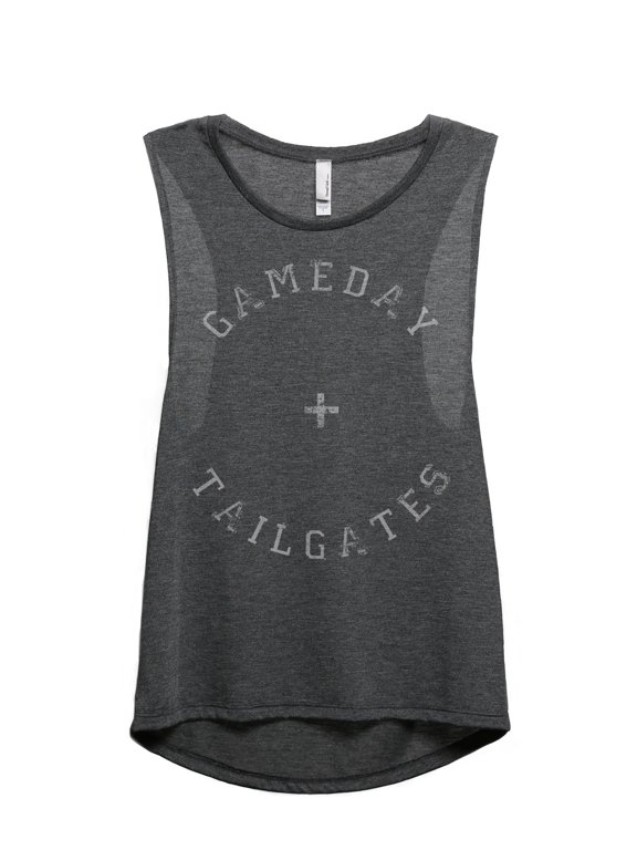 Gameday And Tailgates Women's Sleeveless Muscle Tank Top Charcoal Large