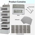 thumbnail image 5 of Over The Door Hanging Organizer Storage with 5 Large Pockets,Wall Mount Clear Windows and 2 Widened Metal Hooks for Pantry,Nursery,Diapers,Bathroom,Kitchen,Closet,Dorm, 5 of 14