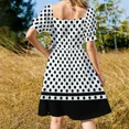 thumbnail image 5 of White and Black Polka Dots Pattern Sleeveless Dress women's luxury party dress dresses summer woman 2024, 5 of 7