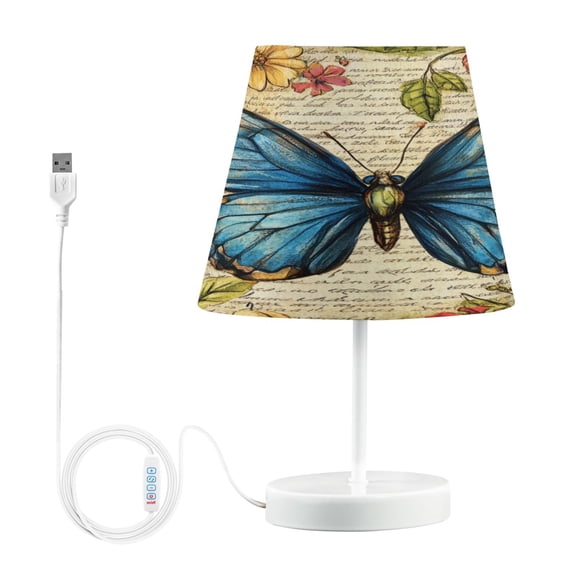 BZSMCE Table Lamp Creative Blue Butterfly Pattern Simple Pattern Night Light