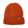 thumbnail image 2 of Empire Cove Winter Cable Knit Cuff Beanie Rust, 2 of 4