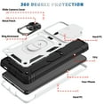thumbnail image 3 of Dteck Samsung Galaxy S21 ultra Case, Slide Camera Lens Protector Cover Magnetic Ring Holder Kickstand Rugged Shockproof Case for Samsung Galaxy S21 Ultra, White/Black, 3 of 11