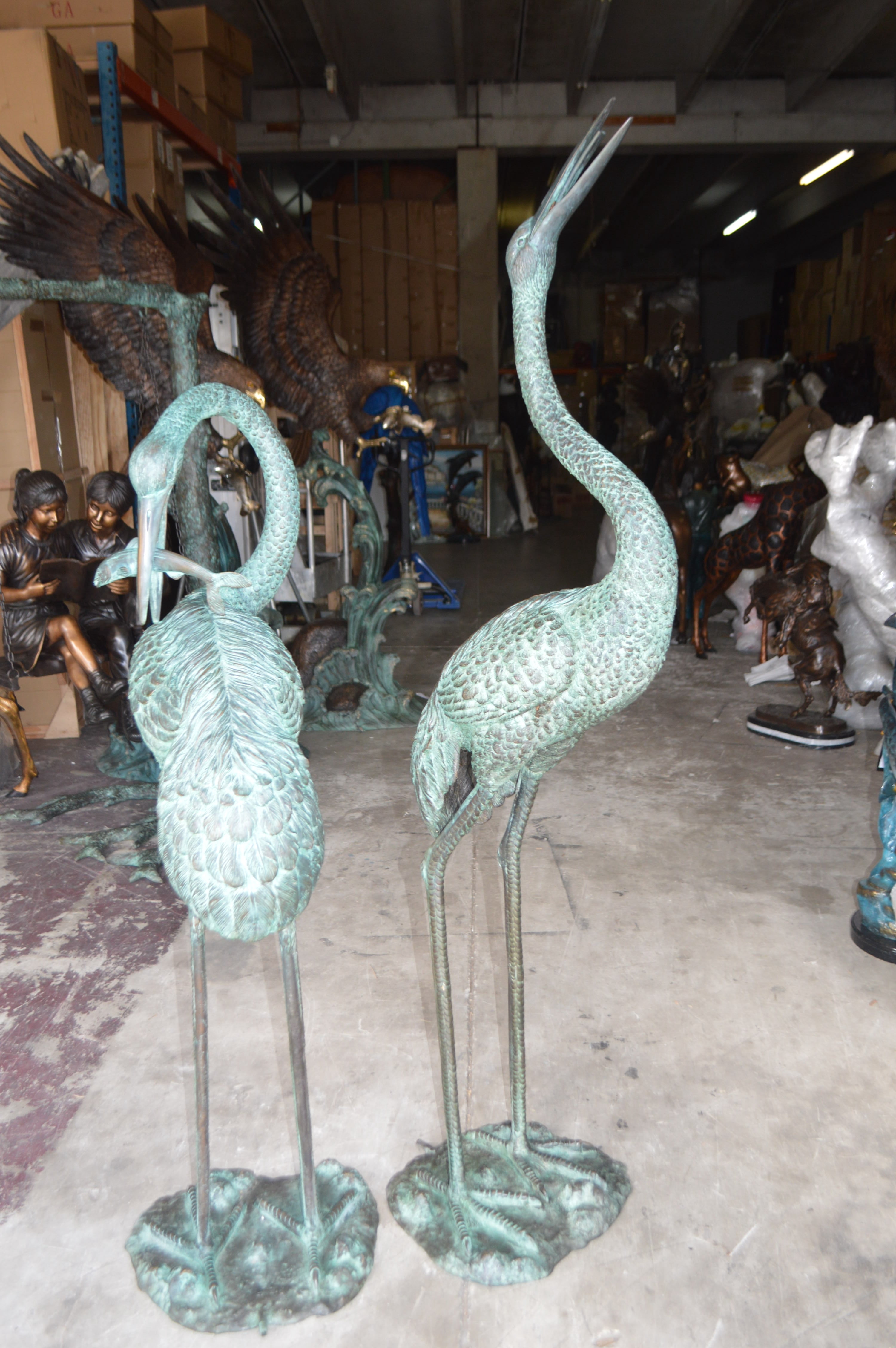 Nifao 52" Animals & Insects Crane Garden Statues, Weatherproof