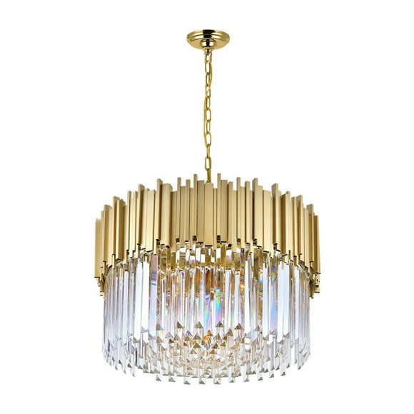 7 Light Down Chandelier with Medallion Gold Finish