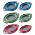 thumbnail image 4 of maskred Drain Basket Foldable Colander Fruit Vegetable Washing Storage Retractable Strainer Household Kitchen Container Supplies Red Small 1 Pc, 4 of 6