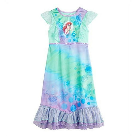The Little Mermaid Ariel Ocean Bubbles Satin and Tulle Nightgown, Size 4