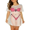 thumbnail image 1 of MesaSe Paréo de Bain pour Femmes, T-Shirt de Couverture de Maillot de Bain Amusant Imprimé pour Bikini, Robe de Femme, Tenue Amusante pour Fête à la Plage, 1 of 6