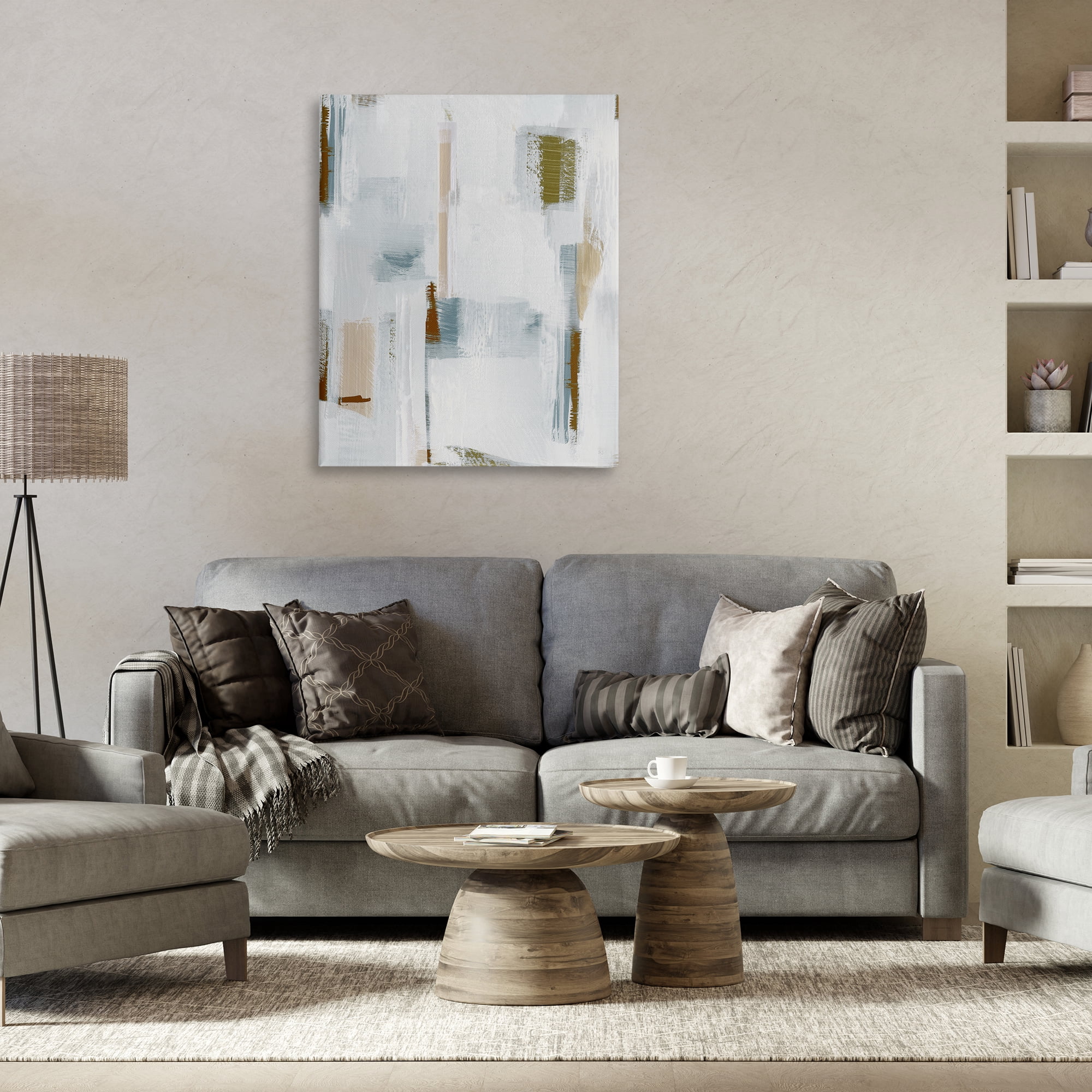 Stupell Industries Abstract with Subtle Forms Abstract Painting Wrapped Canvas Art Print Wall Art, 30 x 40