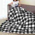 thumbnail image 6 of Honeii Black Tartan Plaid Print Fleece Blanket - Throw Blanket for Bed, Sofa, Couch, Camping, and Travel , Microplush Ultra Soft Warm Blanket-60"x50", 6 of 7