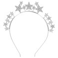 thumbnail image 1 of KAKOWELY Diadema con corona de estrellas y tiara de boda, con diamantes de imitación y cristales, ideal como tocado de novia o accesorio para el cabello., 1 of 5