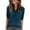 Blue, variant on Women's Summer Shirts,V-Neck Button Knit Tops,Stretch Slim Fit Solid Color Casual Basic Layering Blouses Beige 2XL