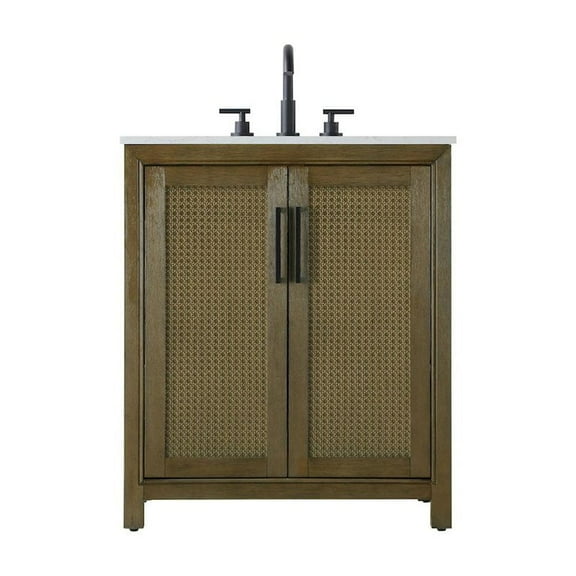 Elegant Kitchen and Bath 30 Inch Single Bathroom Vanity In Hazel Oak
