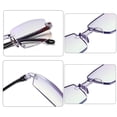 thumbnail image 2 of 2 Pack Rimless Blue Light Blocking Reading Glasses for Men Women Computer Glasses Anti Glare Anti Reflection Flexible Rectangular +2.0, 2 of 6