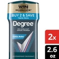 thumbnail image 4 of Degree Men Antiperspirant Deodorant 72-Hour Sweat and Odor Protection Cool Rush Antiperspirant For Men With Body Heat Activated Technology, 2.6 oz Twin Pack, 4 of 12