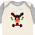 thumbnail image 4 of Inktastic Cute Flannel Reindeer with Christmas Bulbs and Snowflakes Boys or Girls Long Sleeve Baby Bodysuit, 4 of 5