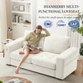 thumbnail image 3 of BedLuxury 70" Loveseat, 2-Seats Sofa with USB/Type-C Charging, Storage Pocket & Wide Armrest, Removable Cover, Living Room, Chenille Beige, 3 of 9
