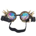 thumbnail image 3 of C.F.GOGGLE Rivet Kaleidoscope Rave Rainbow Crystal Lenses Steampunk Goggles, Black/ Copper/ Brass, 3 of 3