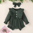 thumbnail image 4 of Baby Girls Clothing Sets Bodysuit+Headband Bowtie Set Ruffle Baby Romper Girls Sleeve Long Girls Outfits Set For -, 4 of 4