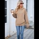 thumbnail image 4 of Sudadera con Capucha para Mujer, Informal, de Larga, con Cordón Ajustable, Estilo Waffle, Holgada, con Bolsillo. Caqui L, 4 of 10