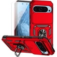 thumbnail image 1 of HCTian for Google Pixel 9 / Pixel 9 Pro Case with Camera Lens Cover HD Screen Protector, Dual Layer Military-Grade Drop Tested Magnetic Ring Holder Kickstand Protective Phone Case for Pixel 9/9 Pro, 1 of 9