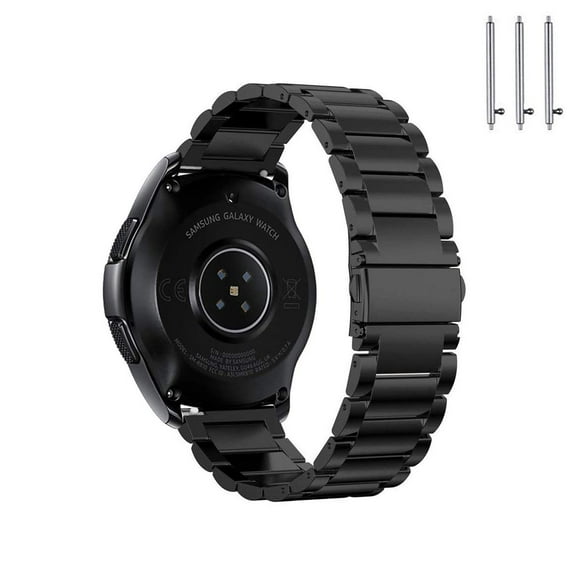 GoldCherry For Galaxy Gear S2 Classic 42mm Bands,Stainless Steel Smart Wrist Bands Metal Replacement Straps Business Wristband Bracelet for Samsung Galaxy Active/Gear S2 Classic SM-R732(Black)