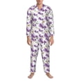 thumbnail image 3 of Sikiie Orchids Flowers Mens Pajama Set, Soft Warm Long Sleeve Sleepwear, Cozy Button-Down Pjs for Men-X-Large, 3 of 7